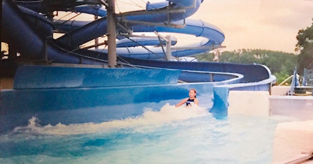 Amanda Giasson rides one of the slides at Ogle's Waterpark, Pigeon Forge (submitted photo by Amanda Giasson)