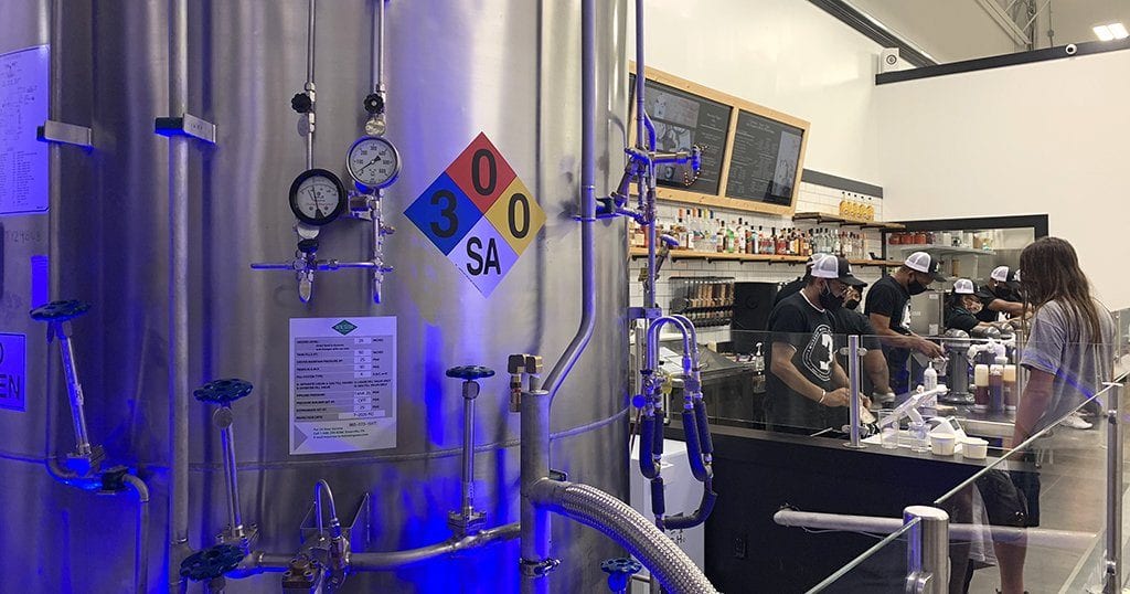 Guests are immediately greeted at the entrance by the giant tank of liquid nitrogen that fuels (so many puns) this entire delicious operation (photo by Morgan Overholt/TheSmokies.com)