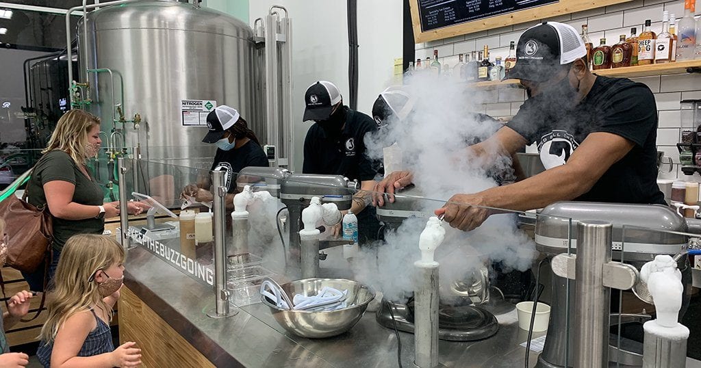 Ice cream is literally made in seconds right in front of the customer at Buzzed Bull Creamery (photo by Morgan Overholt/TheSmokies.com)