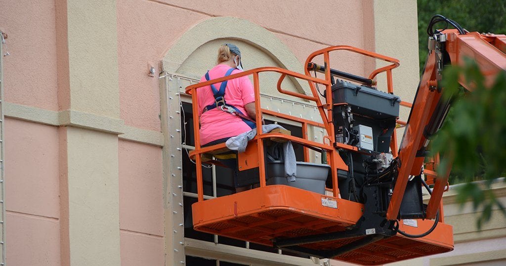 Crews are working around the clock to string up over 5 million Christmas lights in preparation for Smoky Mountain Christmas at Dollywood (photo by Daniel Munson/TheSmokies.com)