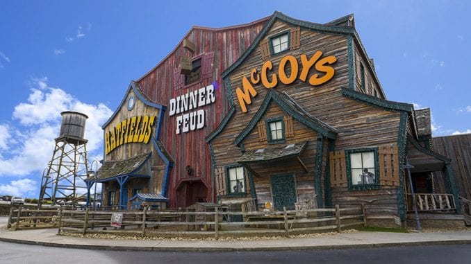 TheSmokies_HatfieldMcCoy The Hatfield & McCoy Dinner Show is located at 119 Music Rd in Pigeon Forge, TN (photo courtesy of Hatfield & McCoy Dinner Feud)