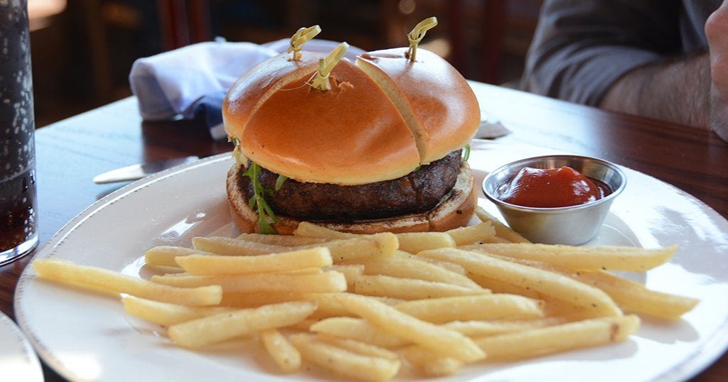 The new Cliff Top restaurant in Black Bear Village serves up elevated American Classics such as gourmet hamburgers (photo by Daniel Munson/TheSmokies.com)