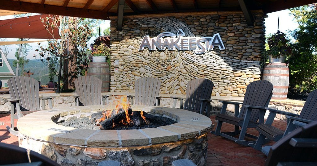 A fire pit rests at the top of the mountain in Anakeesta's all-new Black Bear Village expansion (photo by Daniel Munson/TheSmokies.com)