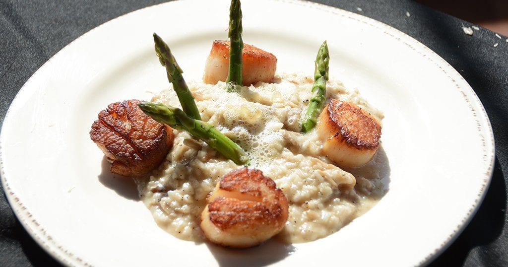 Scallops in a mushroom risotto (photo by Daniel Munson/TheSmokies.com)