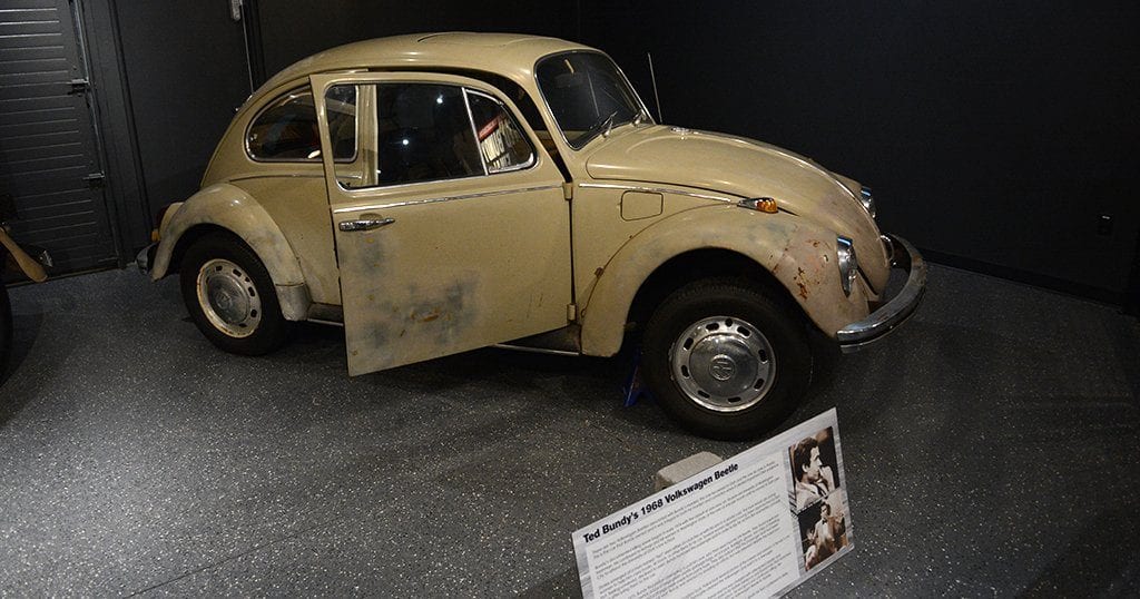 Ted Bundy's stolen VV Bug is now on display at Alcatraz East Crime Museum in Pigeon Forge (photo by Daniel Munson/TheSmokies.com)