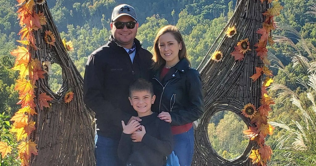 Tyler Crawford, his girlfriend and their 7-year-old son Tatum are currrently vacationing in the Smokies to escape from Hurricane Delta in Louisiana (photo contributed by Tyler Crawford)